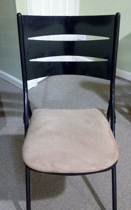 Plush seated folding chair