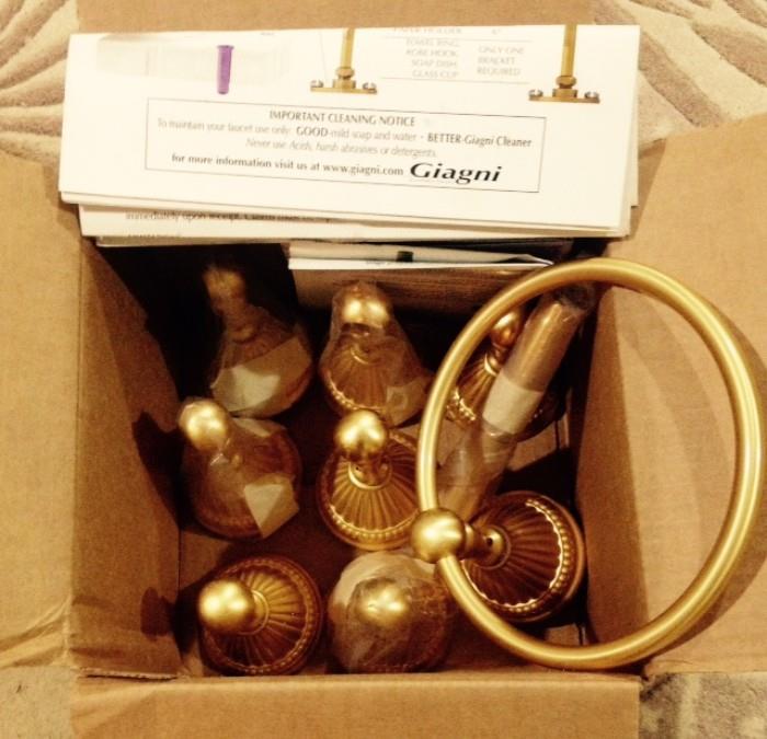 Giagni Brass Bathroom Fixtures, never used; original packaging