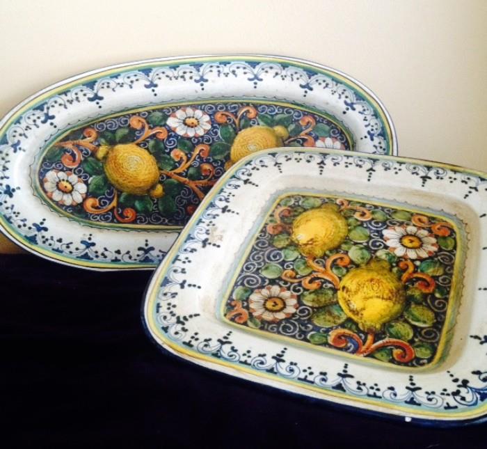 Blue Daisy Plate and Platter, Italy