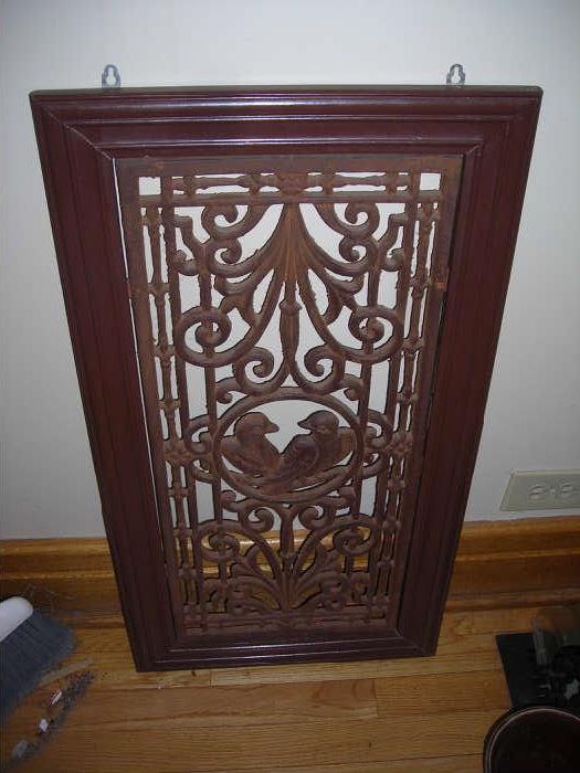 Cast iron with wood frame