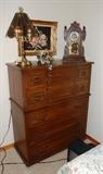 Nice dresser, lamps and Antique Clock