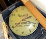 Antique Bulova Goshen Indiana Advertising Clock