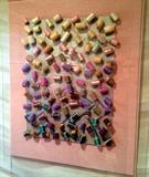 Spools of Fiber Construction Artwork by N. Johnson (28 x 36)