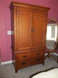 American Signature - Mission Armoire w/ shelves and drawers