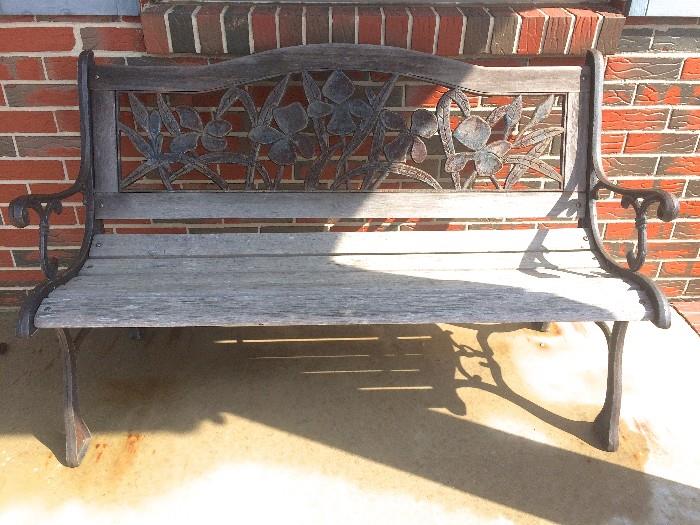 Wooden/metal garden bench