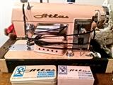 Vintage Atlas sewing machine with accessories--it's pink!!!!!!