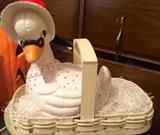 Ceramic mama swan in basket