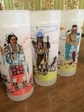 Frosted glasses with Native Americans, from Oklahoma