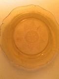 Amber depression-glass plate
