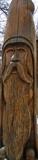 Folk art carving of seven foot gnome