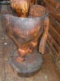 Folk art wood carvings horses a#% seat