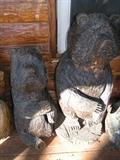 Folk art carving of bears