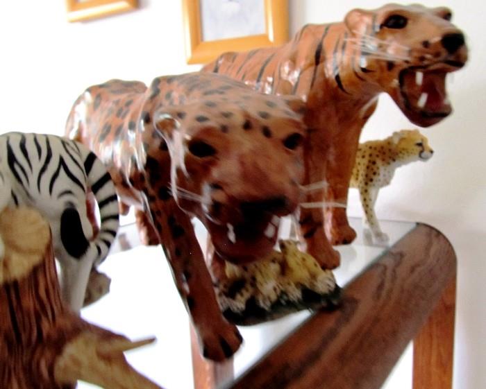 some of the collection of animal figurines available in this sale...various sizes, different compositions...good detail.  Other animal figurines are shown in other pictures in this collection.