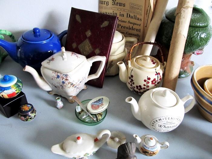 Collection of Teapots...Asian, English, American ...some vintage.