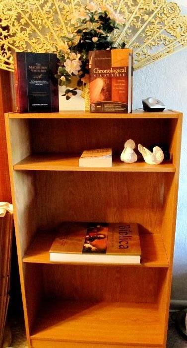 Pine Bookcase with open shelf display / storage.  Other items pictured including the beautiful fan displayed are also available.