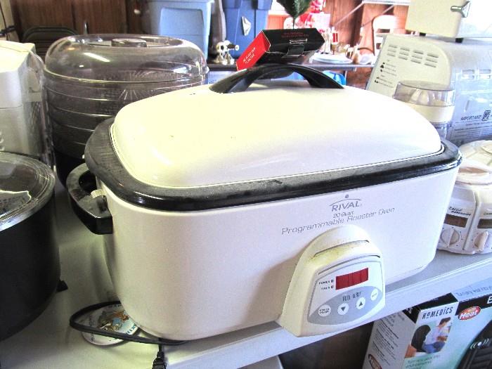 Good Selection of Kitchen Small Appliances...some vintage...Rival Programmable Roaster Oven 20 Qt. size; Regal Breadmaker; Deep Fryers; Dehydrator; Showtime Rotisserie & BBQ; Other small appliances too. 