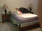 Bassett queen bed and two matching night stands