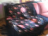 Piano Scarf made during the Roaring '20s. 5' x 5' w/beautiful wide fringe. Be creative and repurpose the scarf.