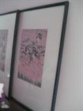 #1 of Pair of Japanese Woodcut Artwork framed under glass by S. Malatzky Frames, NYC.
29" H x 19" W x 1" D
May be sold as a pair or separately