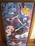 Client is naming this piece Madri Gras Blue. It's framed under glass by Ross Wetzel - Wilmet, IL
41" H x 19" W x 2" D