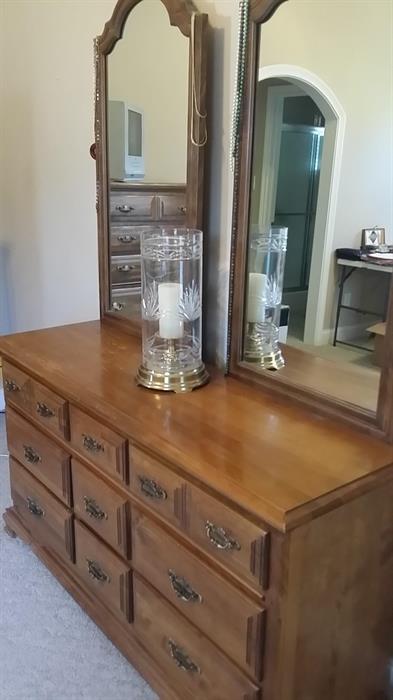 Double dresser with mirrors