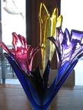 Contemporary glass  sculpture entitled, "Loose Floral Table Group" by Barry Entner
