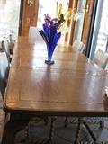 Dining room table (oak top) with 3 leaves in
