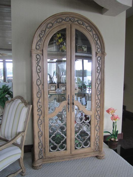 Bernhardt curio cabinet 7.5' tall and 45' wide.