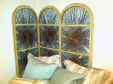 Wicker folding screen