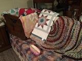 Quilts and rag rugs