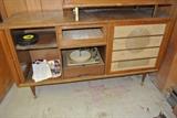 Mid-Century Record Player with Tambour Doors