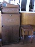 Antique Petite Carved Oak Secretary/Bookcase and Table