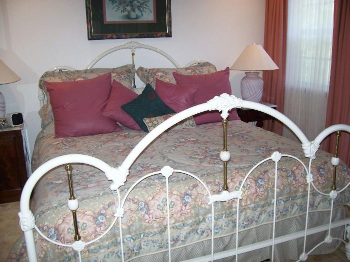 Antique cast iron bed - queen size....