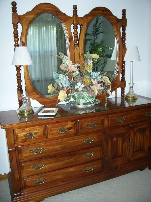 Large, solid wood dresser