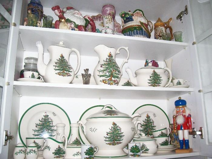 Spode GALORE in the popular "Christmas tree" pattern - linens to match!