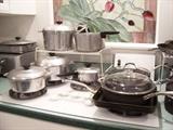 Magnalite pots and Calphalon cookware....