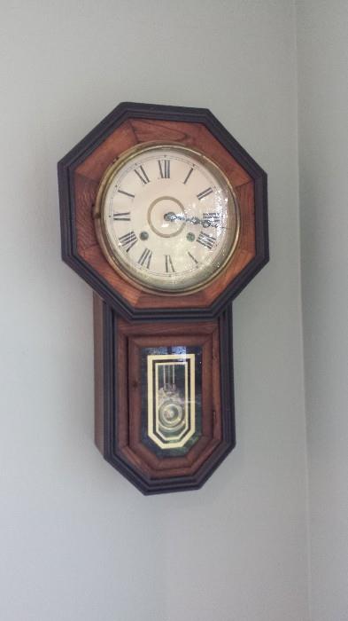 One of several vintage clocks