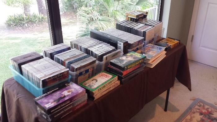Table full of CDs - we also have vinyl records