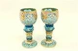 Lot #269 Pair Moser enamel goblets
