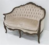 Lot #326 Carved walnut loveseat