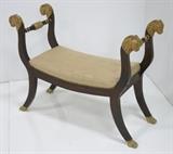 Lot #104 Figural mahogany bench