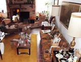 Mid-century sofa, lamps, coffee table and occasional chairs