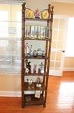 Wood shelf and figurines / decor