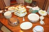 Misc. Lenox pieces, silverplate, entertaining items