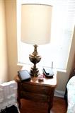 Thomasville nightstand and brass lamp