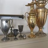 Collection of yachting trophies from 1920's and 30's including Alfred du Pont Havre De Grace Trophy 1931 2nd Place and a Heart Publishing Trophy from 1936