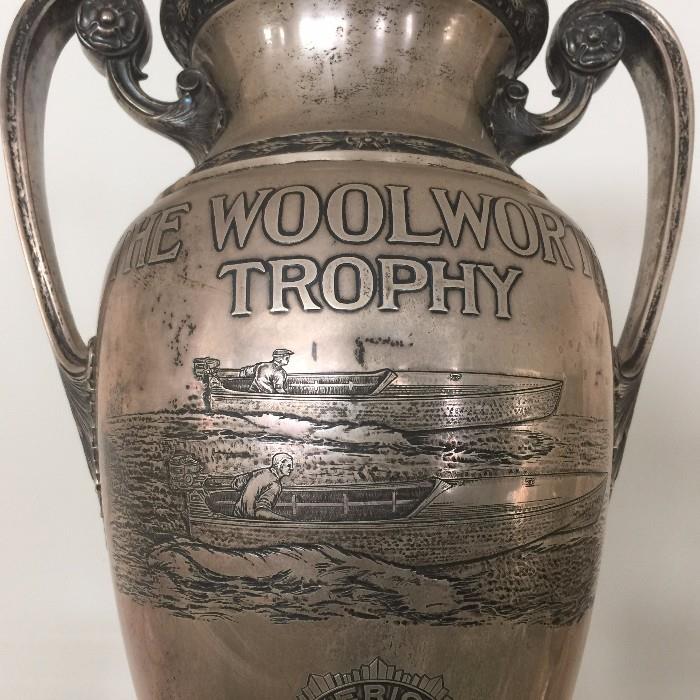 Close up of Woolworth Trophy 