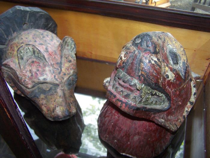 19th Century Pair of Jaguar Heads - Chiapas - Mexico