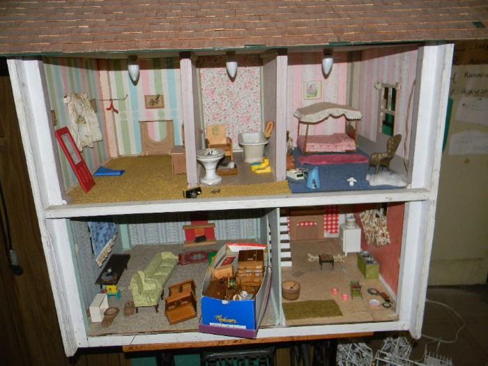 Large Dollhouse with furniture (electricity wired and working)