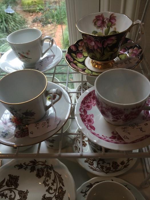                  Variety of cups & saucers